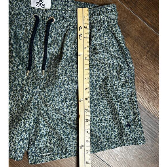 ORIGEN MAN Men's Bucket Hat with Navy/Yellow /Logo pattern Swim Shorts Set - Picture 8 of 10